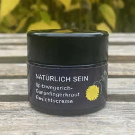 Gesichtscreme <br>für trockene und reifere Haut <br><br>Spitzwegerich-Gänsefingerkraut-Creme<br><br><br>regenerierend & <br>harmonisierend